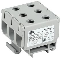 Клемма вводная силовая IEK КВС-6/50 L "фаза" 3х-рядная 6-50мм2 серый картинка 